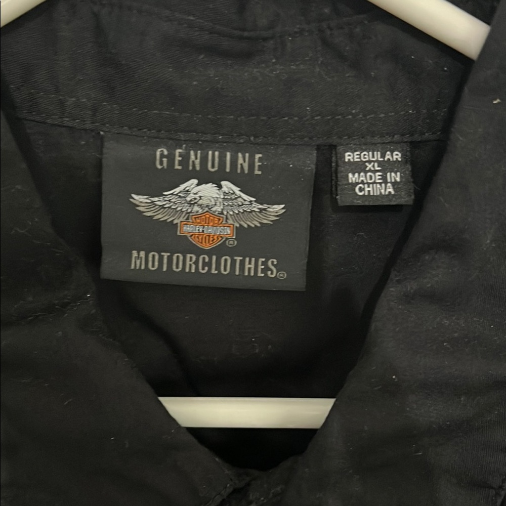 Harley-Davidson Black and Gray Casual Button Down Shirt - Picture 3 of 5